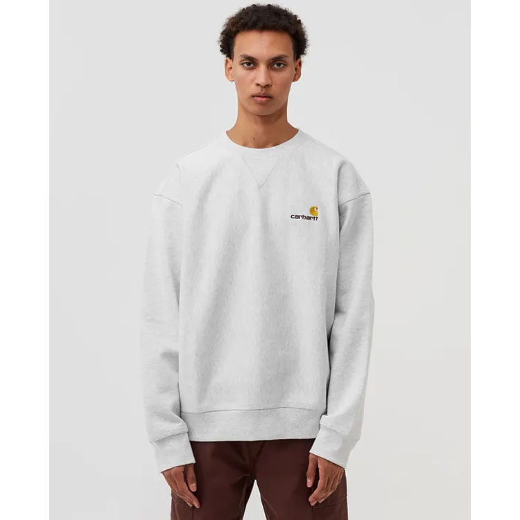 Sizing Carhartt WIP 灰色刺绣标志圆领卫衣 I025475-482-XX