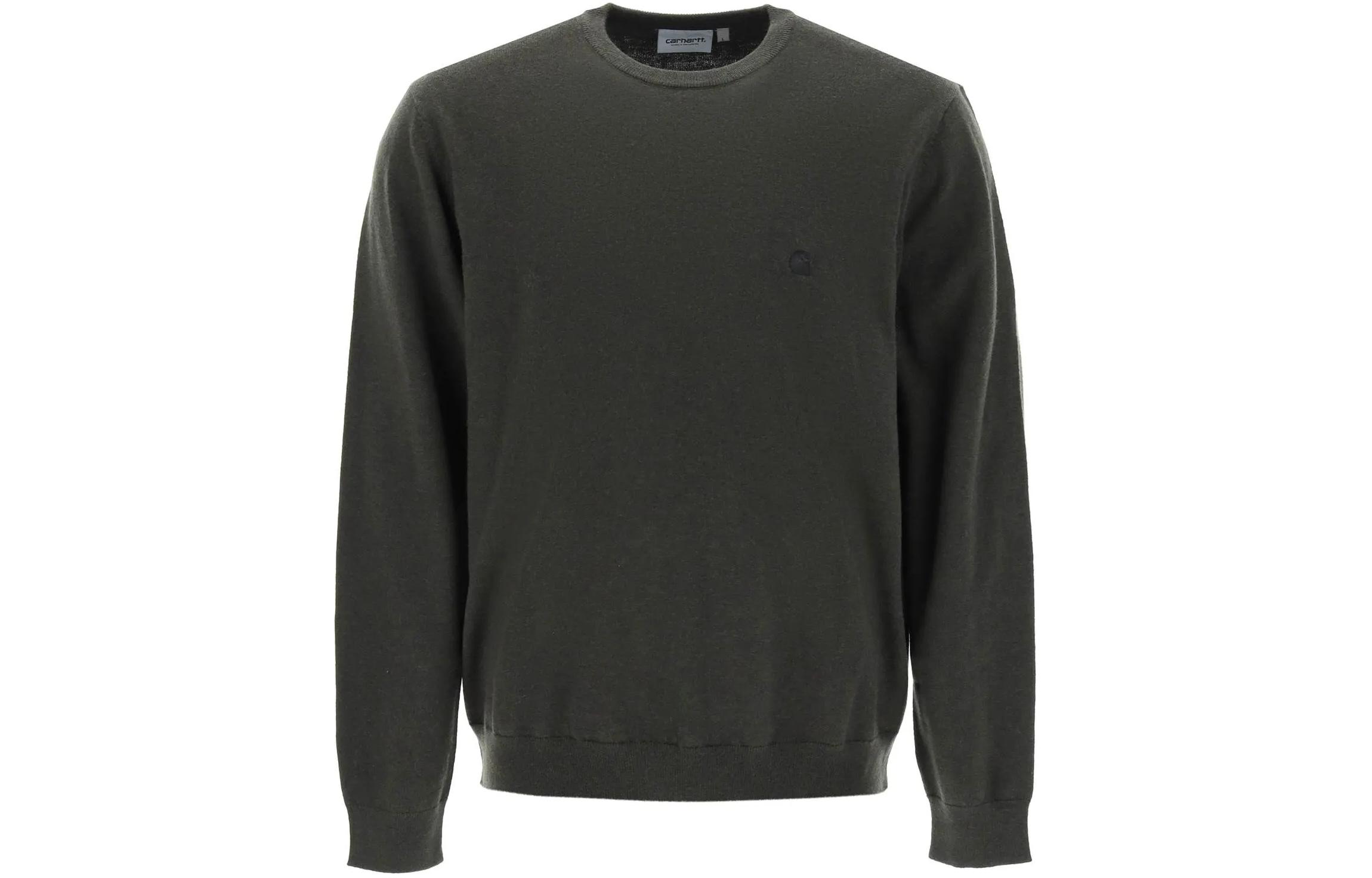 Carhartt WIP Grey Crewneck Sweatshirt with Solid Embroidered Logo I030841-1SQ-XX