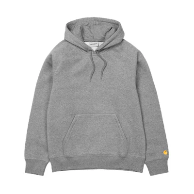 Carhartt WIP Grey Hoodie with Minimalist Logo Embroidery I026384-V6-90
