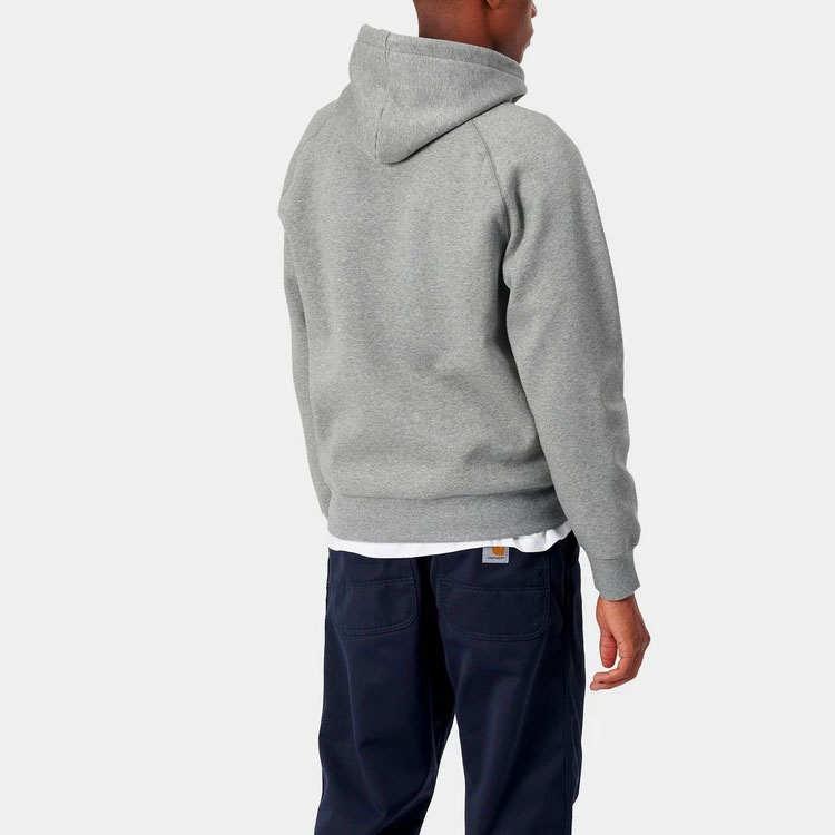 Purchase Carhartt WIP Hoodie Kelabu dengan Sulaman Logo Minimalis I026384-V6-90