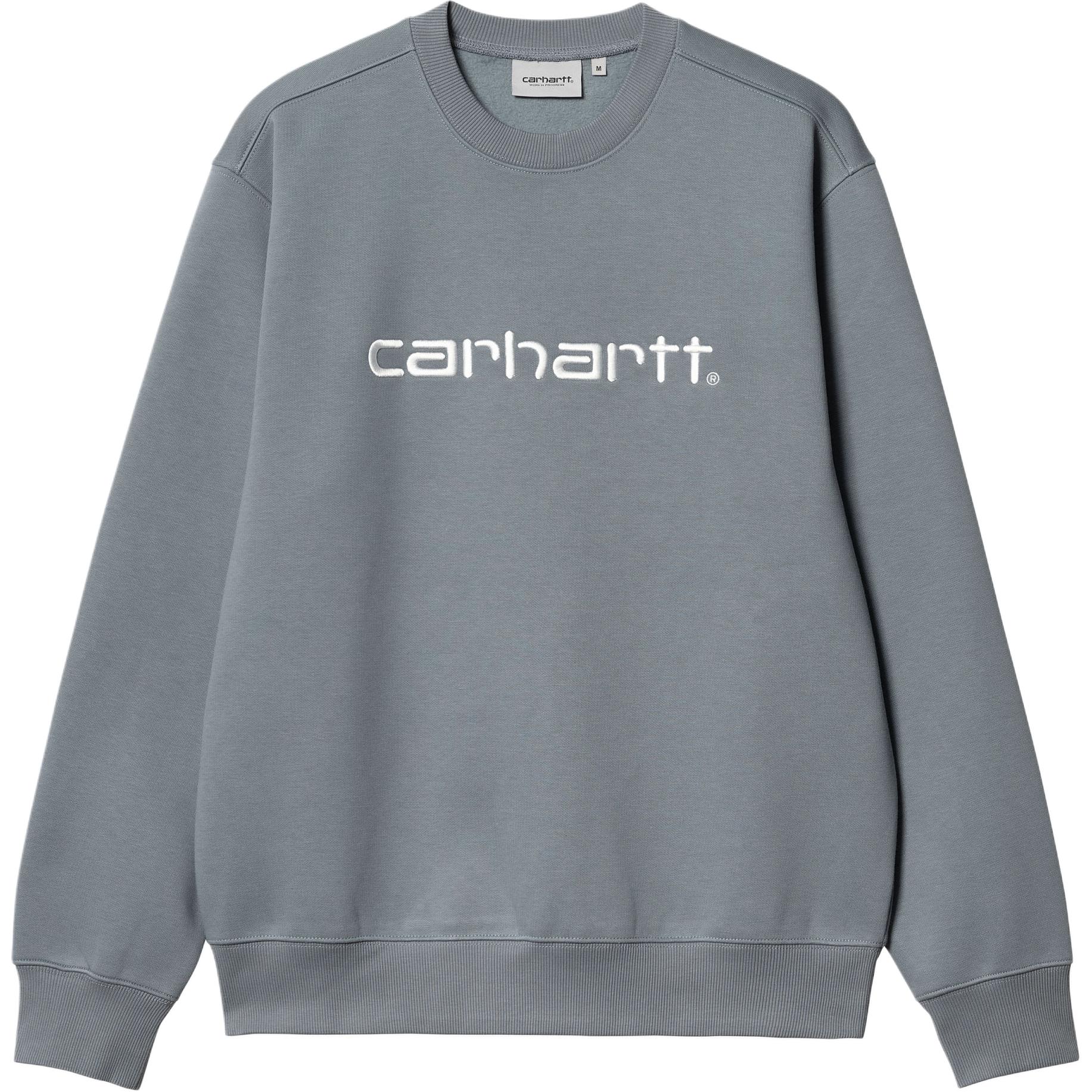 Carhartt WIP Grey Letter Crewneck Sweatshirt Long Sleeve Pullover I030546-2IN-XX