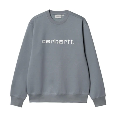 Carhartt WIP Grey Letter Crewneck Sweatshirt Long Sleeve Pullover I030546-2IN-XX