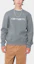 Shop 칼하트 WIP 그레이 레터 크루넥 긴팔 스웨트셔츠 풀오버 I030546-2IN-XX