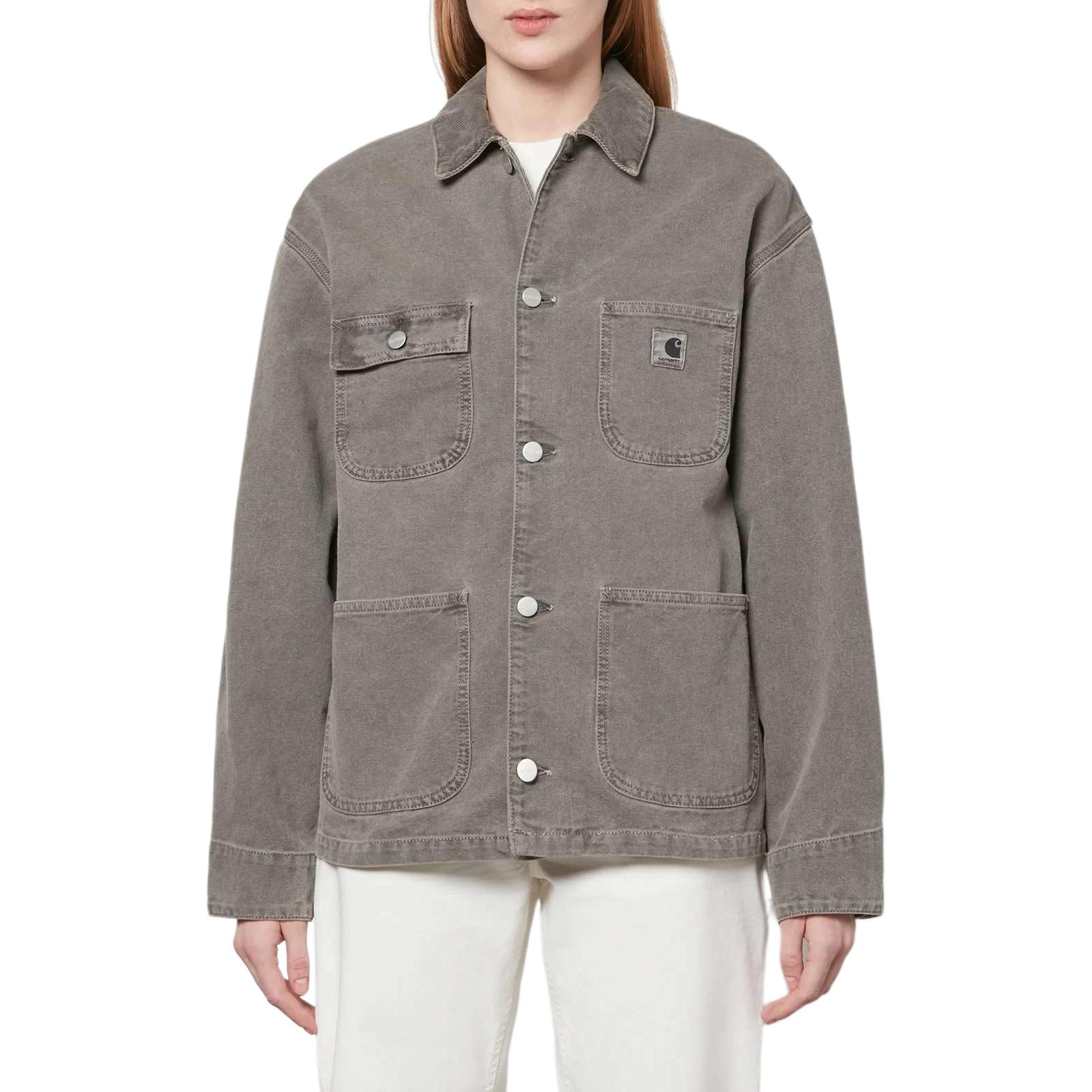 Buy Carhartt WIP 灰色寬鬆版丹寧牛仔外套 男女休閒襯衫式外套 I031396