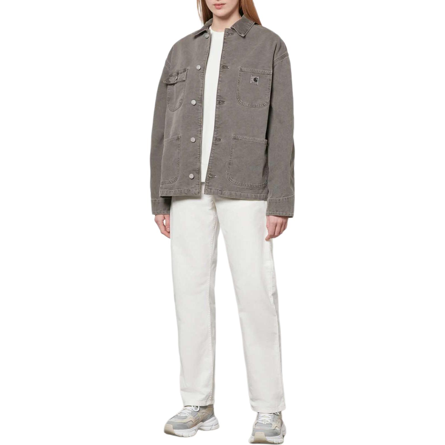 Lookbook Carhartt WIP 灰色寬鬆版丹寧牛仔外套 男女休閒襯衫式外套 I031396