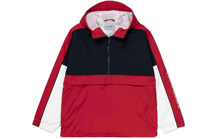 Carhartt WIP Half-Zip Logo Hoodie Jacket Red - Loose Fit I026071-1C-90 圖 2