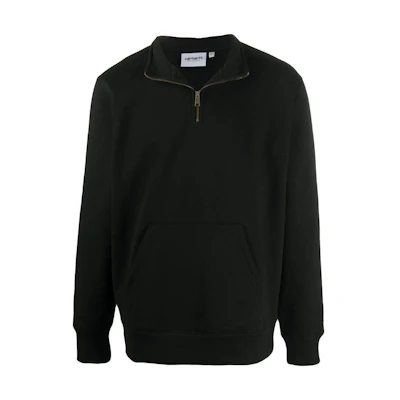 Carhartt WIP Half-Zip Pullover Embroidered Logo Sweatshirt Black I02703803BLACK