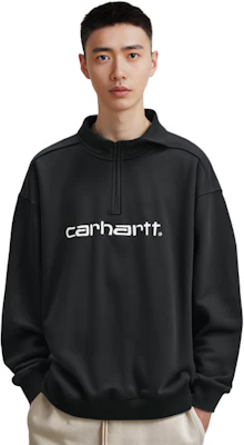 Carhartt WIP 半拉鍊字母印花黑色休閒上衣 CHXSWF23A037L-BKX Sizing Carhartt WIP 半拉鍊字母印花黑色休閒上衣 CHXSWF23A037L-BKX