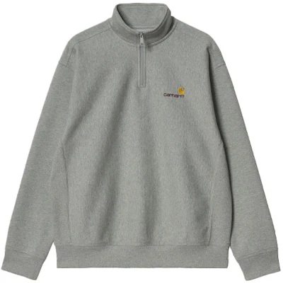 Carhartt WIP Half Zip American Script Abu-abu Sweatshirt Pullover Abu-abu I027014-V6-XX Order Carhartt WIP Half Zip American Script Abu-abu Sweatshirt Pullover Abu-abu I027014-V6-XX