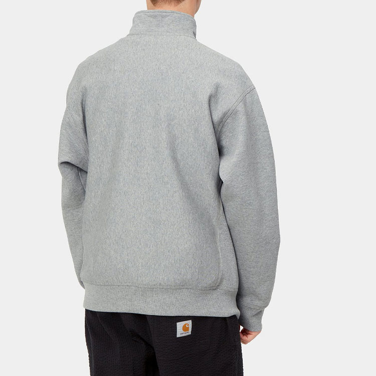 Details for Carhartt WIP Half Zip American Script Abu-abu Sweatshirt Pullover Abu-abu I027014-V6-XX