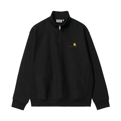 Carhartt WIP Half Zip American Script Sweatshirt Black Pullover I027014-89-XX