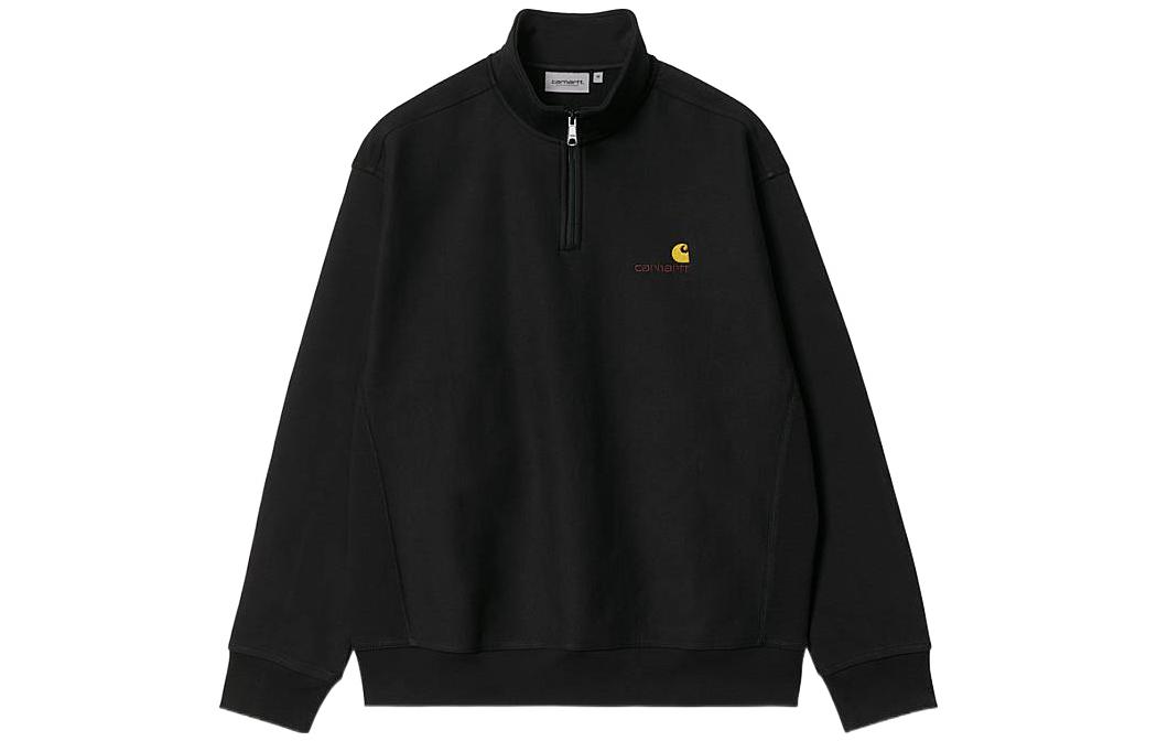 Order Carhartt WIP Half Zip American Script Sweatshirt Hitam Pullover I027014-89-XX