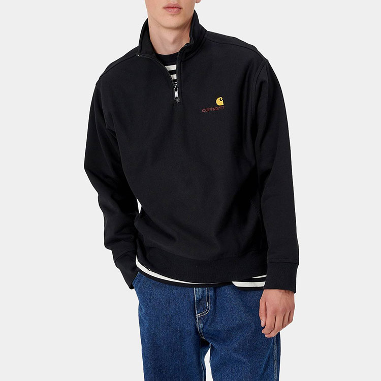 Purchase Carhartt WIP Half Zip American Script Sweatshirt Hitam Pullover I027014-89-XX