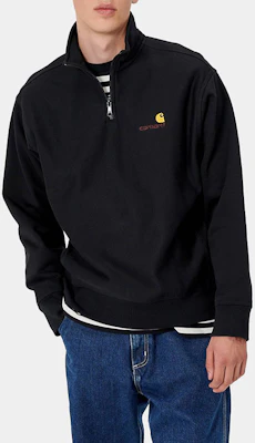 Carhartt WIP Half Zip American Script Sweatshirt Hitam Pullover I027014-89-XX Purchase Carhartt WIP Half Zip American Script Sweatshirt Hitam Pullover I027014-89-XX