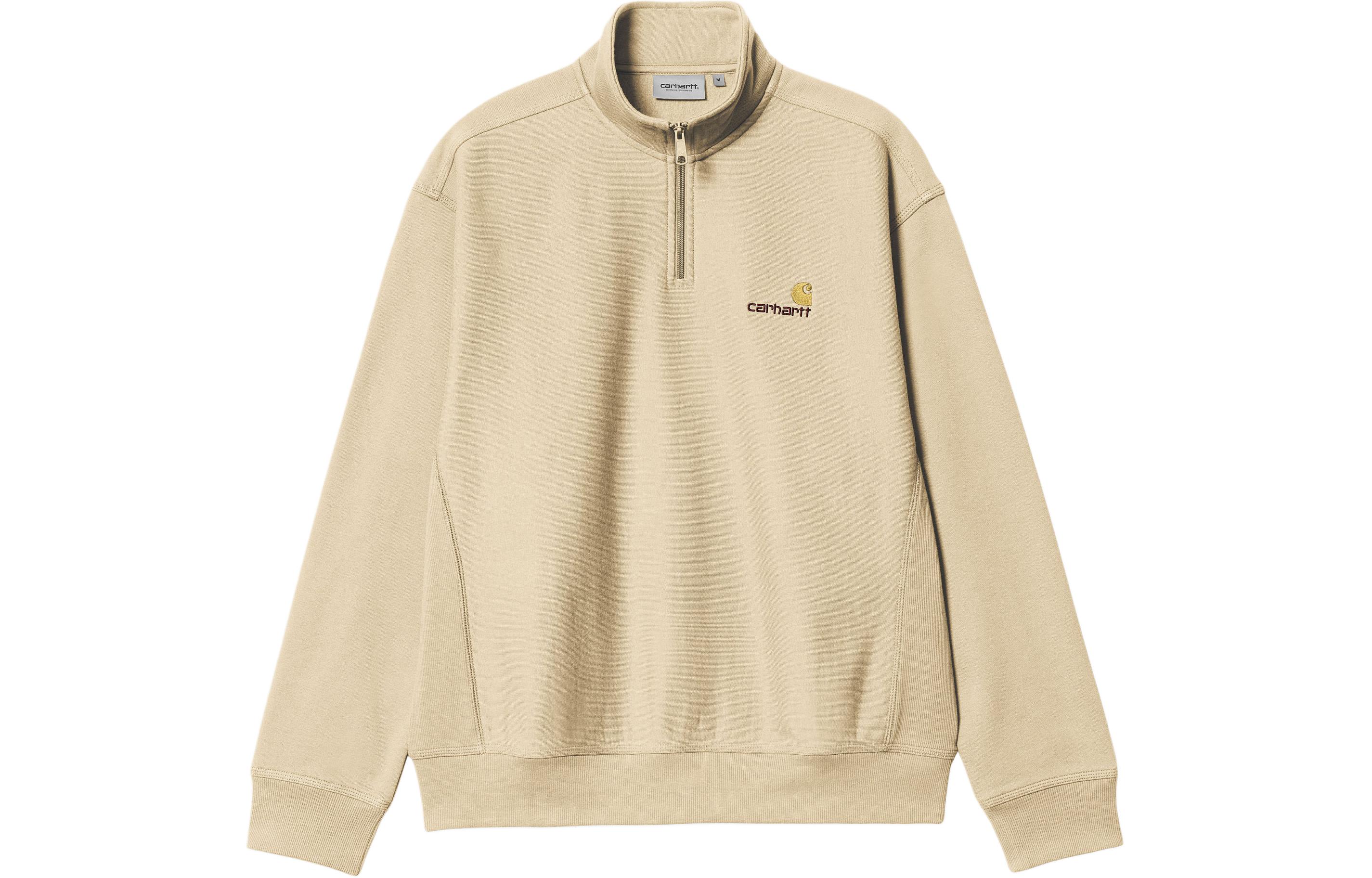 Carhartt WIP Half Zip American Script Sweatshirt Light Khaki Pullover I027014-1YR-XX