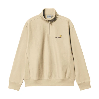 Carhartt WIP Half Zip American Script Sweatshirt Light Khaki Pullover I027014-1YR-XX