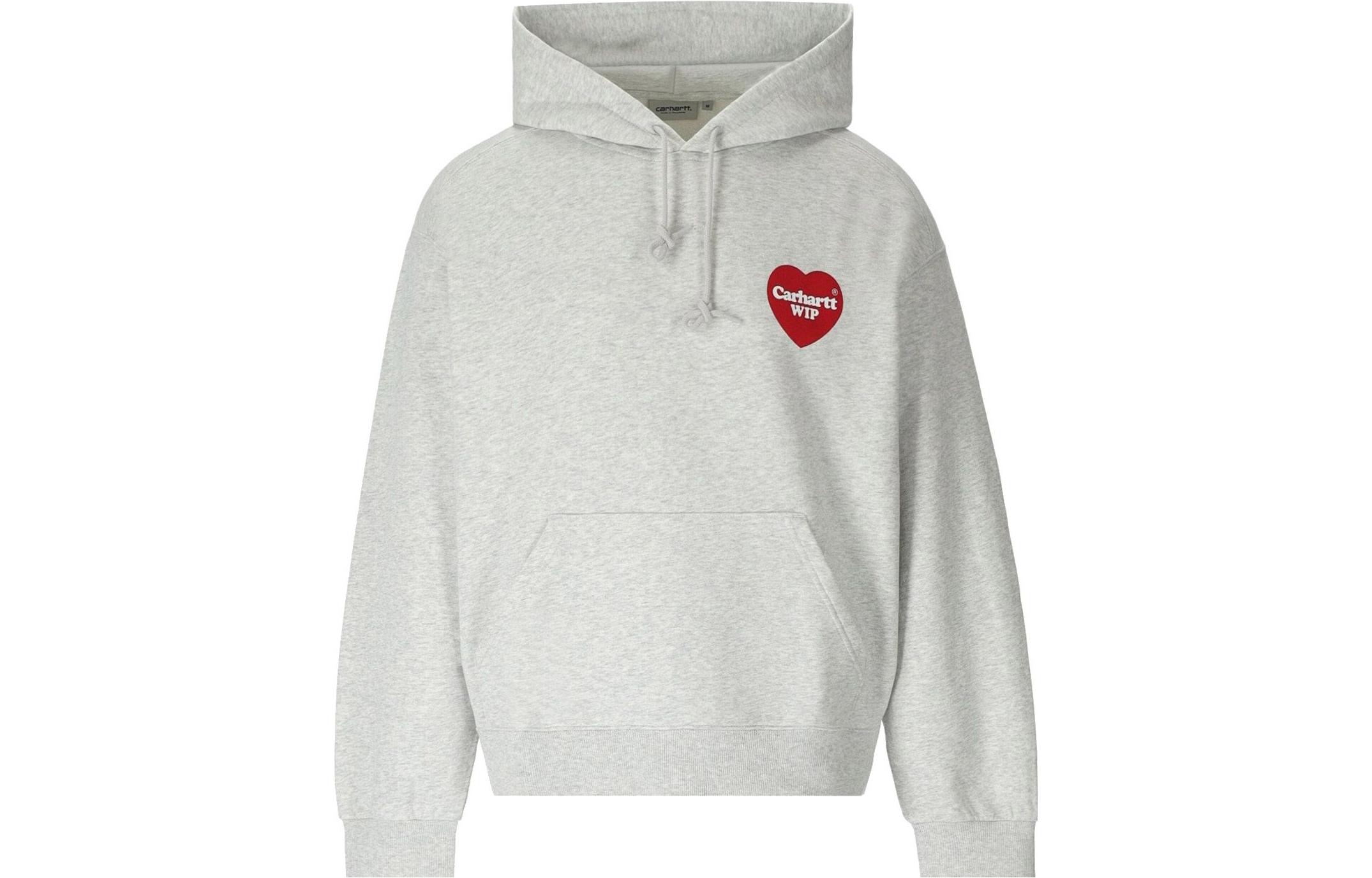Carhartt WIP Heart Logo Print Hoodie Unisex Grey I032168482XX