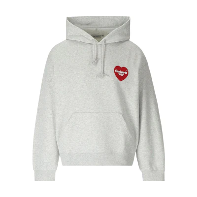 Carhartt WIP Heart Logo Print Hoodie Unisex Grey I032168482XX