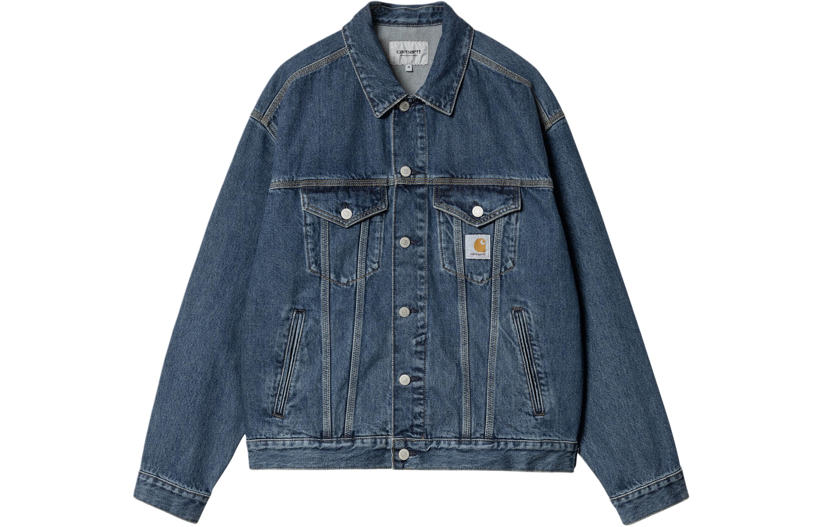 Carhartt WIP Helston Denim Jacket Blue SS24  Button-Up Long Sleeve Outerwear I033352-01-4N