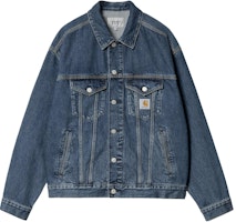 Carhartt WIP Helston Denim Jacket Blue SS24 Button-Up Long Sleeve Outerwear I033352-01-4N Carhartt WIP Helston Denim Jacket Blue SS24 Button-Up Long Sleeve Outerwear I033352-01-4N