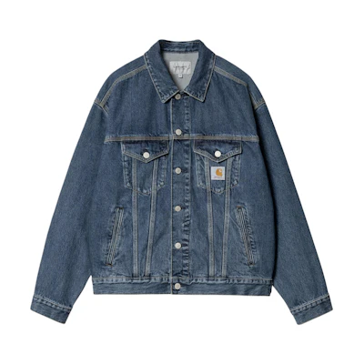 Carhartt WIP Helston Denim Jacket Blue SS24 Button-Up Long Sleeve Outerwear I033352-01-4N