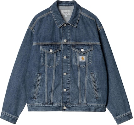 칼하트 WIP 헬스턴 데님 자켓 블루 SS24 버튼업 롱슬리브 아우터웨어 I033352-01-4N Order 칼하트 WIP 헬스턴 데님 자켓 블루 SS24 버튼업 롱슬리브 아우터웨어 I033352-01-4N