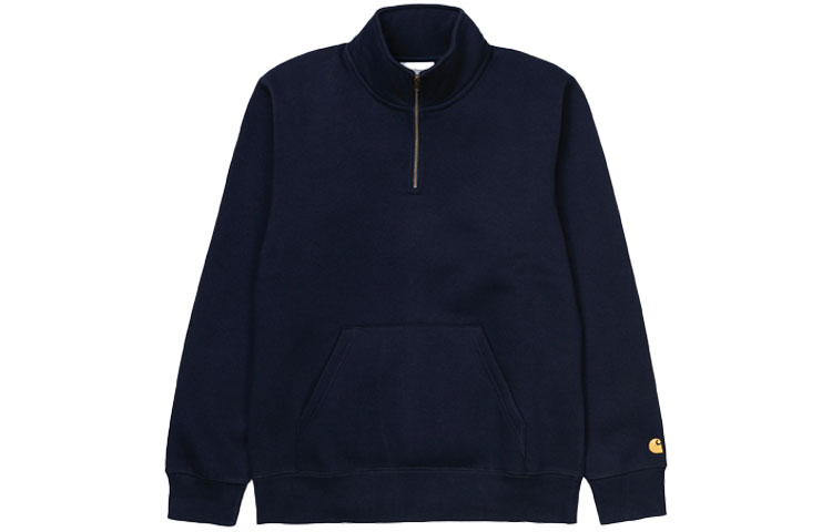 Carhartt WIP High Neck Half-Zip Logo Sweatshirt Navy Blue I027038-1C-90