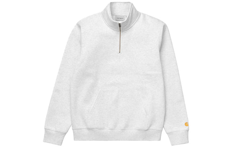 Carhartt WIP High Neck Half-Zip Logo Sweatshirt White Men I027038-482-90