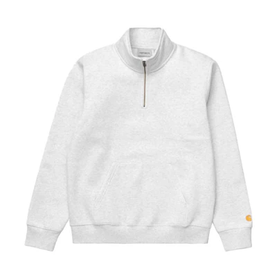 Carhartt WIP High Neck Half-Zip Logo Sweatshirt White Men I027038-482-90