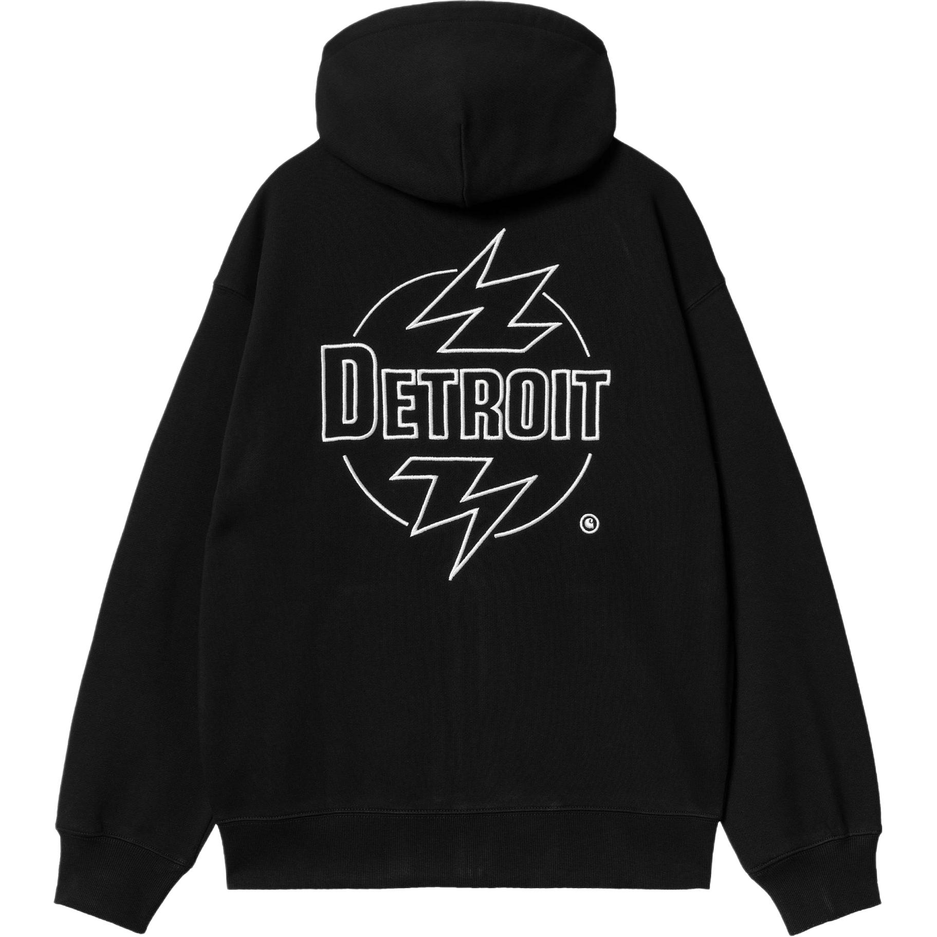 Carhartt WIP Hooded Ablaze Jacket Black Unisex Logo Printed Zip Hoodie I033623-K02-XX