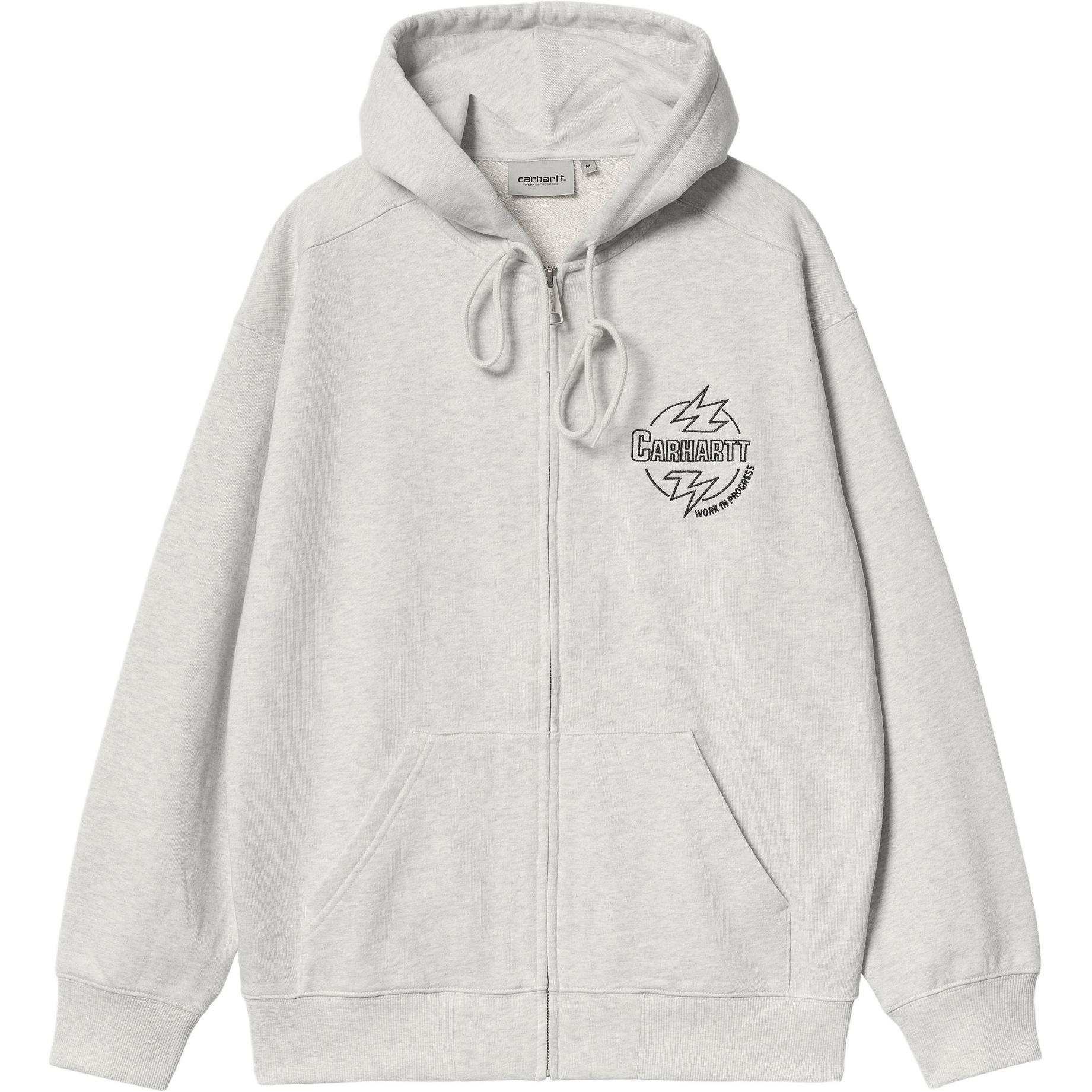 Carhartt WIP Hooded Ablaze Jacket Letter Print Zip-Up Loose Fit Men’s Grey I033623-00O-XX