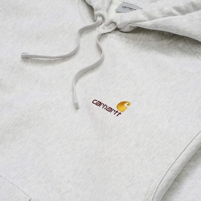 Carhartt WIP Hooded American Script Sweatshirt 'Ash Heather' Order Carhartt WIP Hooded American Script Sweatshirt 'Ash Heather'