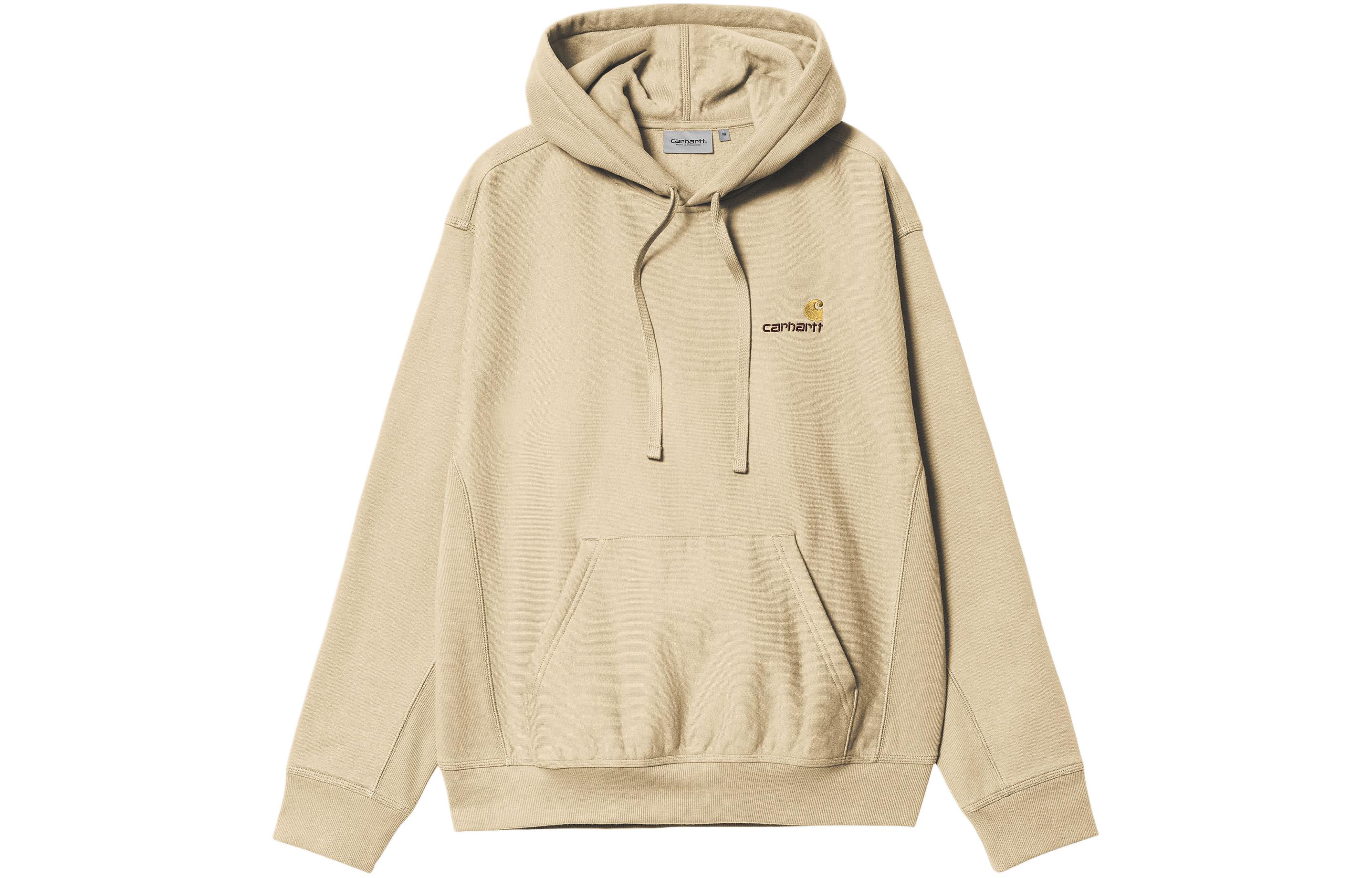 Carhartt WIP Hooded American Script Sweatshirt Khaki Pullover Hoodie I028279-1YR-XX