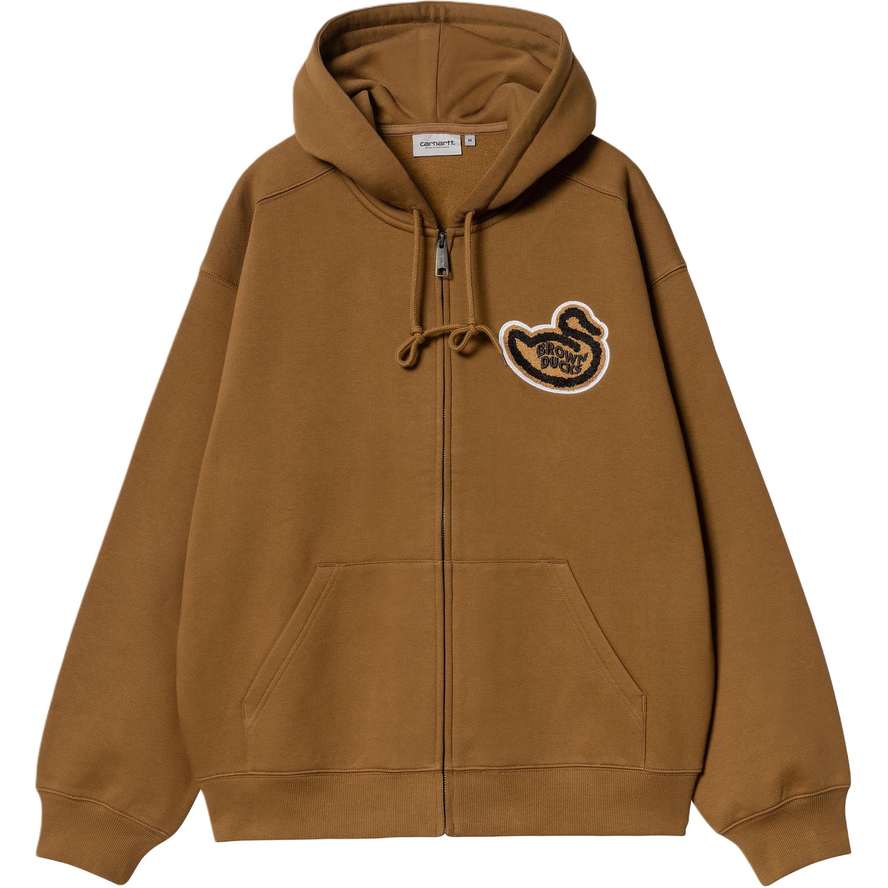Carhartt WIP Hooded Brown Ducks Jacket Kangaroo Pocket Zip-Up Unisex Brown I033931-HZ-XX 圖 3