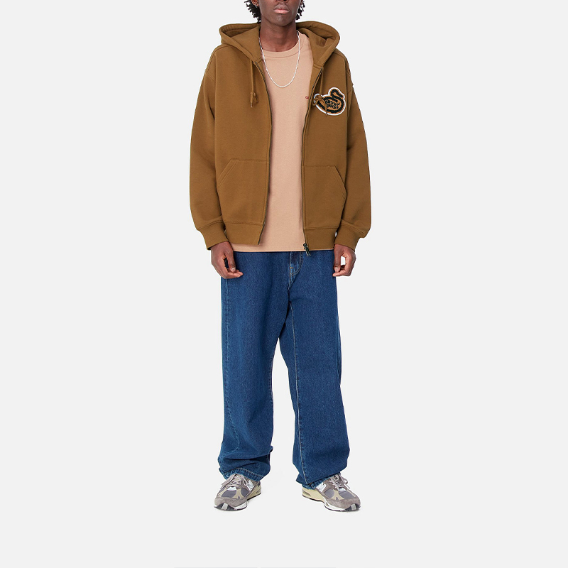 Carhartt WIP Hooded Brown Ducks Jacket Kangaroo Pocket Zip-Up Unisex Brown I033931-HZ-XX 圖 4