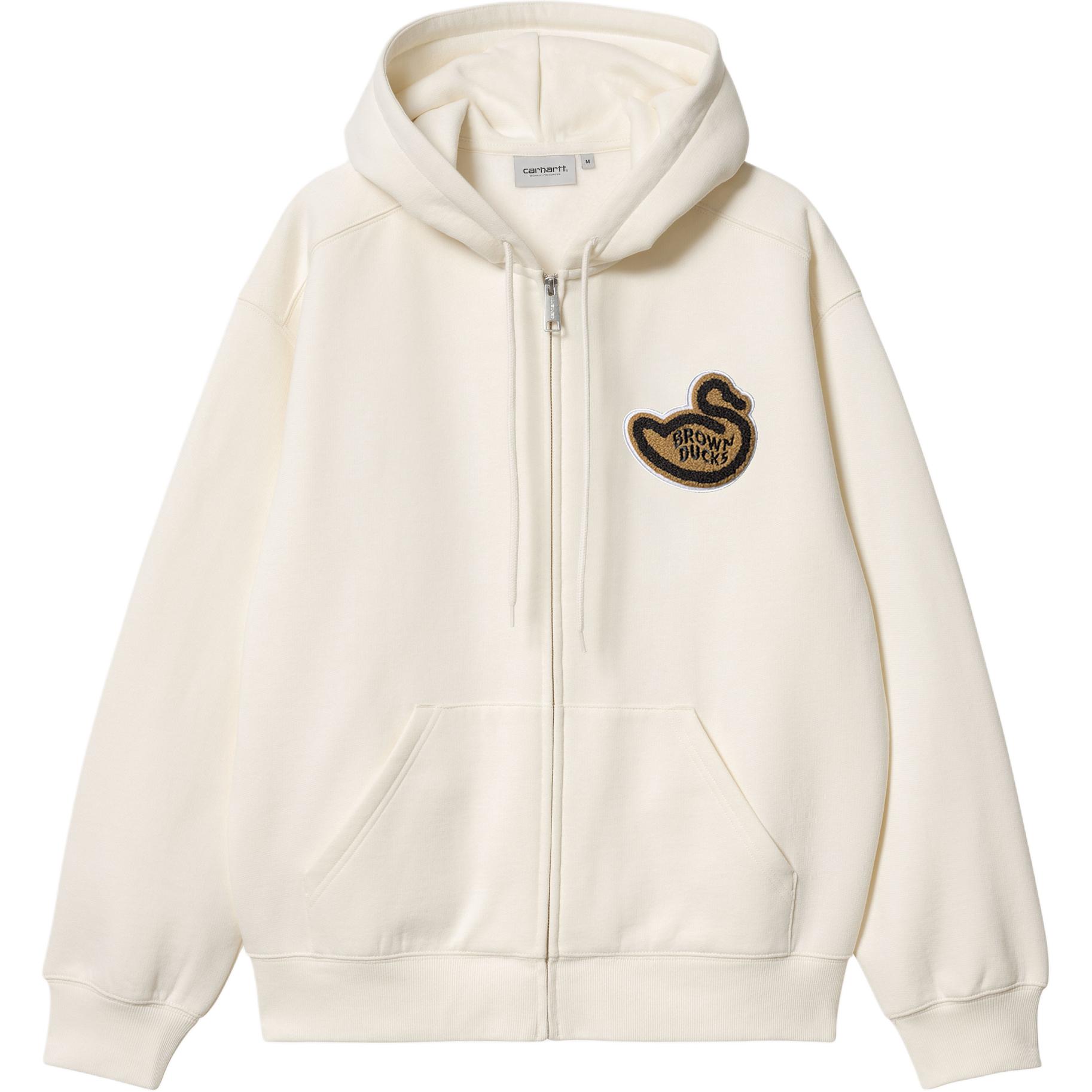 Lookbook Chaqueta Carhartt WIP Capucha Marrón Unisex Off-White Cremallera Manga Larga I033931-D6-XX