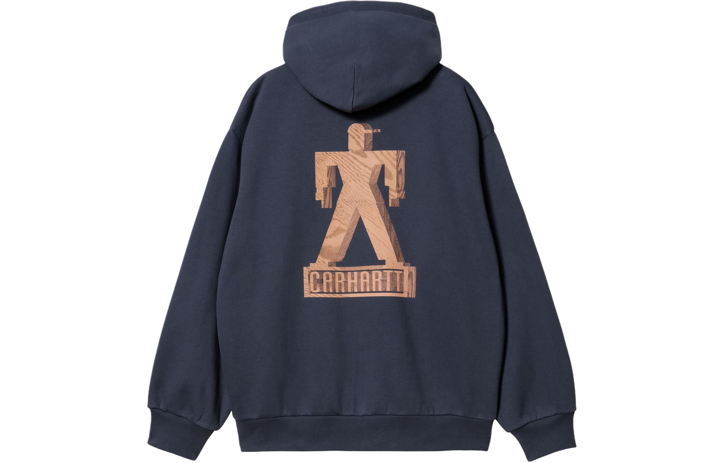 Lookbook Carhartt WIP Hooded Built Sweat Jacket Unisex Biru Navy Hoodie Kantung Depan. I032469-01-XX