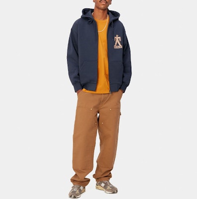 Carhartt WIP Hooded Built Sweat Jacket Unisex Biru Navy Hoodie Kantung Depan. I032469-01-XX Shop Carhartt WIP Hooded Built Sweat Jacket Unisex Biru Navy Hoodie Kantung Depan. I032469-01-XX