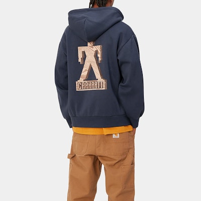 Carhartt WIP Hooded Built Sweat Jacket Unisex Biru Navy Hoodie Kantung Depan. I032469-01-XX Details for Carhartt WIP Hooded Built Sweat Jacket Unisex Biru Navy Hoodie Kantung Depan. I032469-01-XX
