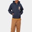 Sizing Carhartt WIP Hooded Built Sweat Jacket Unisex Biru Navy Hoodie Kantung Depan. I032469-01-XX