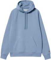 Carhartt WIP Hooded Chase Embroidered Logo Hoodie Unisex - Mineral Blue I033661-29X-XX Carhartt WIP Hooded Chase Embroidered Logo Hoodie Unisex - Mineral Blue I033661-29X-XX