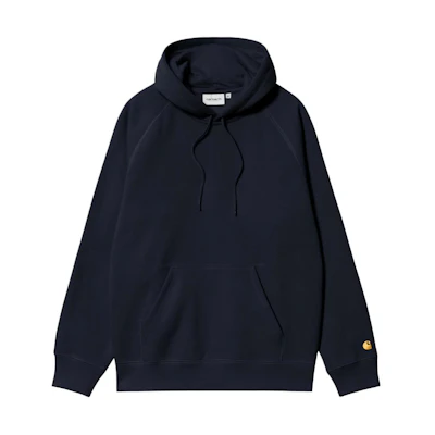 Carhartt WIP Hooded Chase Pullover Hoodie Navy Blue FW24 Embroidered "C" I033661-00H-XX