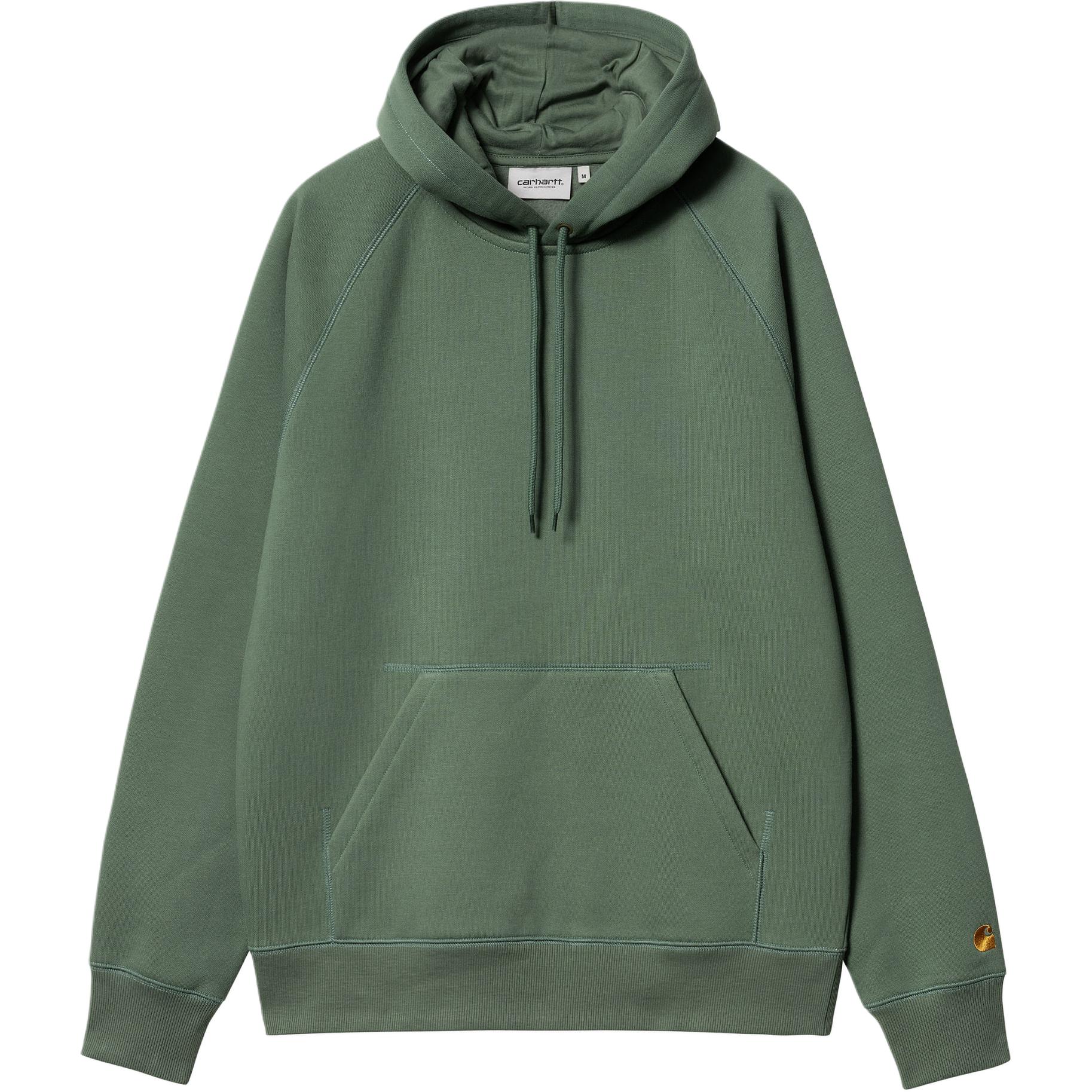 Carhartt WIP Hooded Chase Sweat Unisex Pullover Hoodie Duck Green I033661-29Y-XX