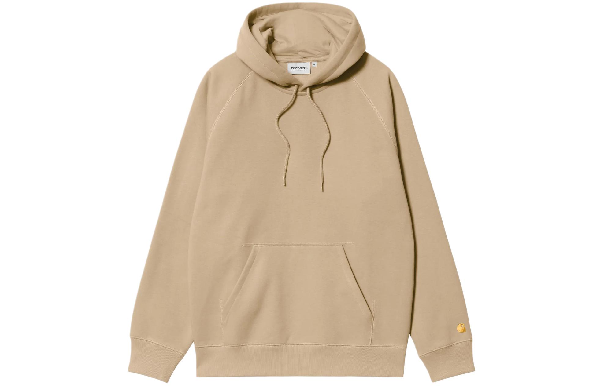 Carhartt WIP Hooded Chase Sweatshirt Brown Embroidered Gold Logo Pullover I033661-22I-XX