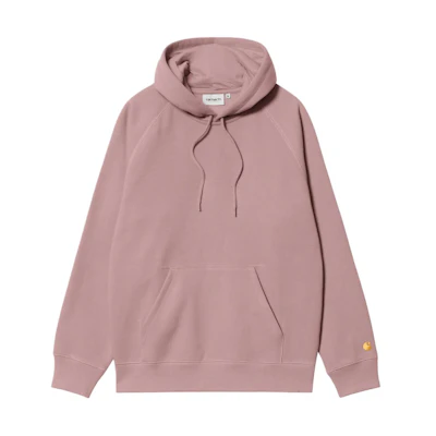 Carhartt WIP Hooded Chase Sweatshirt Embroidered C Logo Pink Pullover Hoodie Mens I033661-24C-XX