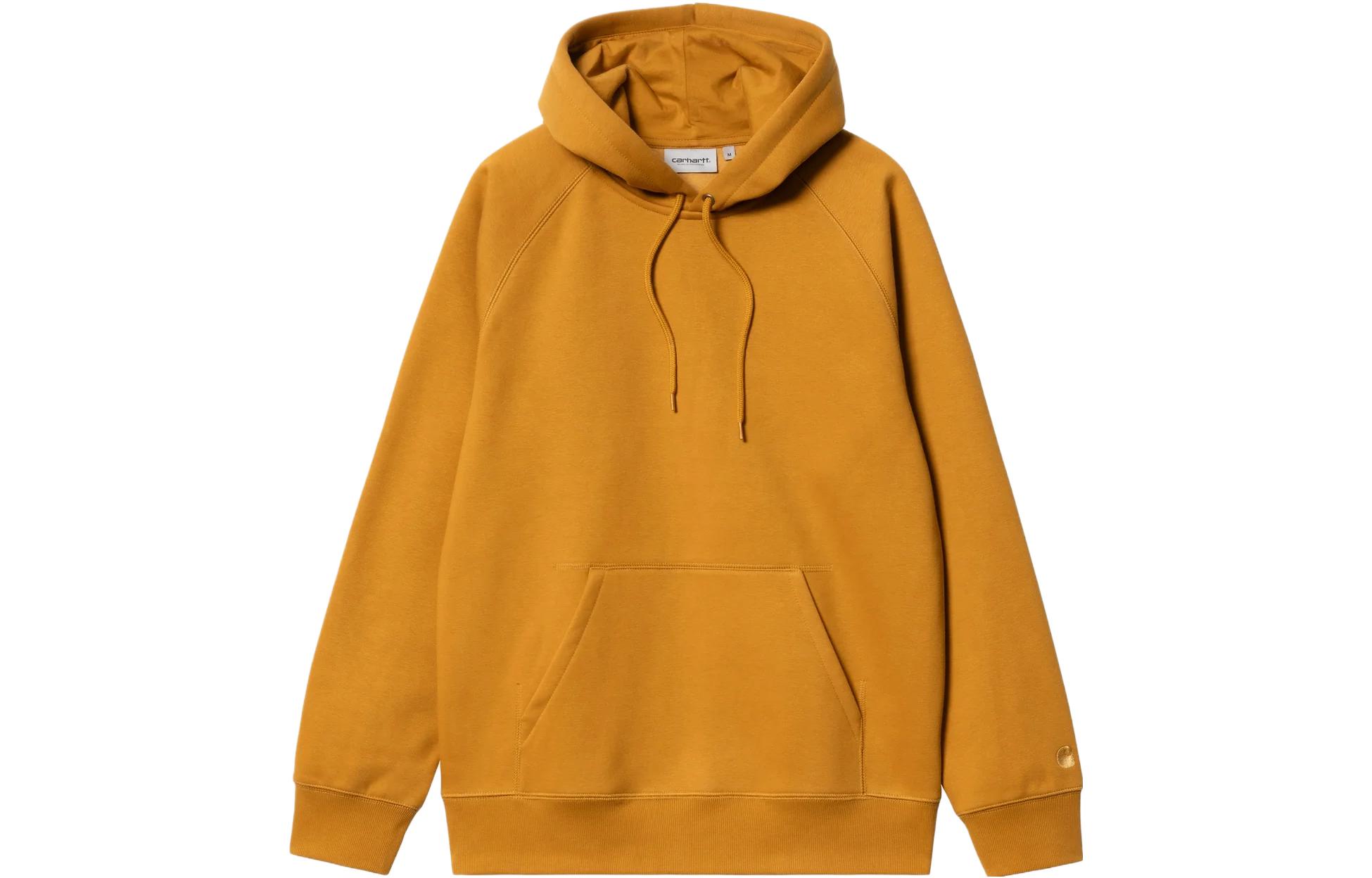 Carhartt WIP Hooded Chase Sweatshirt Mens Yellow Long Sleeve Pullover Hoodie I026384-1QZ-XX