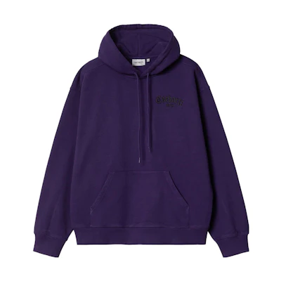Carhartt WIP Hooded Onyx Script Embroidered Pullover Sweatshirt Purple Mens I032865-1ZT-XX