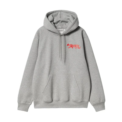 Carhartt WIP Hooded Rocky Script Sweatshirt Gray - Retro Style Hoodie I033241-V6-XX