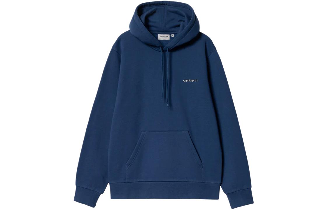 Carhartt WIP Hooded Script Embroidery Sweatshirt Blue Long Sleeve Hoodie I033658-22T-XX