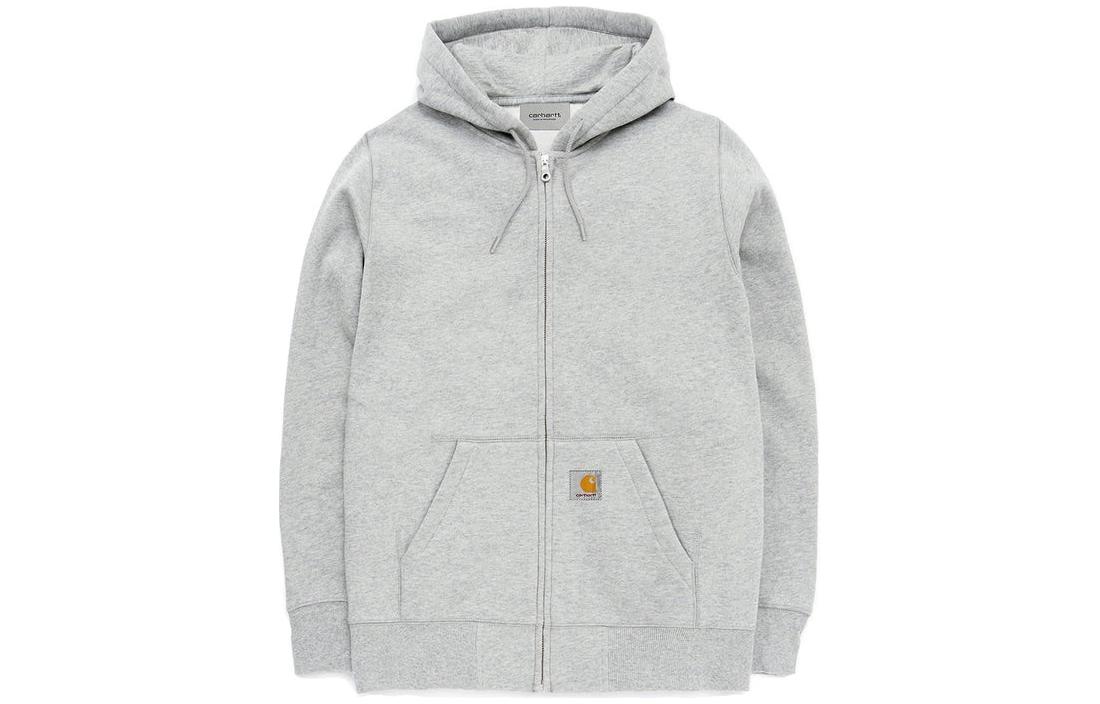 Lookbook 칼하트 WIP 후드 스퀘어 라벨 자켓 유니섹스 풀집 후디. A201011